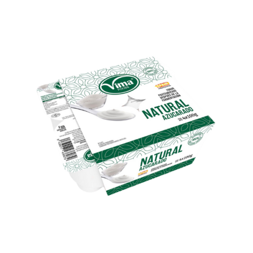Yogurt Natural azucarado. Paq 4
