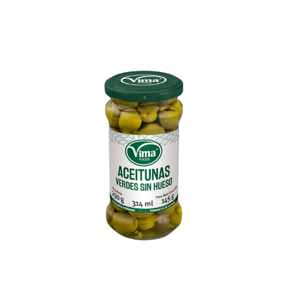 Aceitunas verdes sin hueso. 314 ml